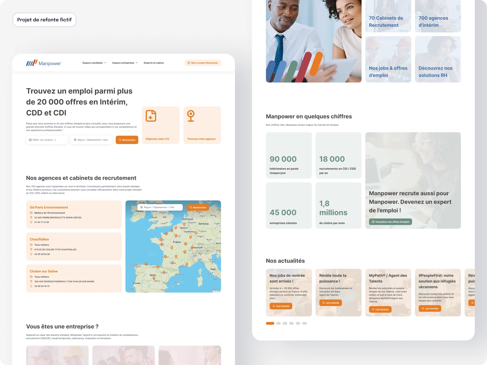 Projet fictif Manpower Maquette fictive du site internet Manpower